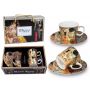 Komplet dwóch filiżanek Carmani 125ml espresso ze spodkami - G. Klimt, Pocałunek - 2